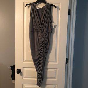 Sexy Olive Green Ruched Fitted Dress Size L